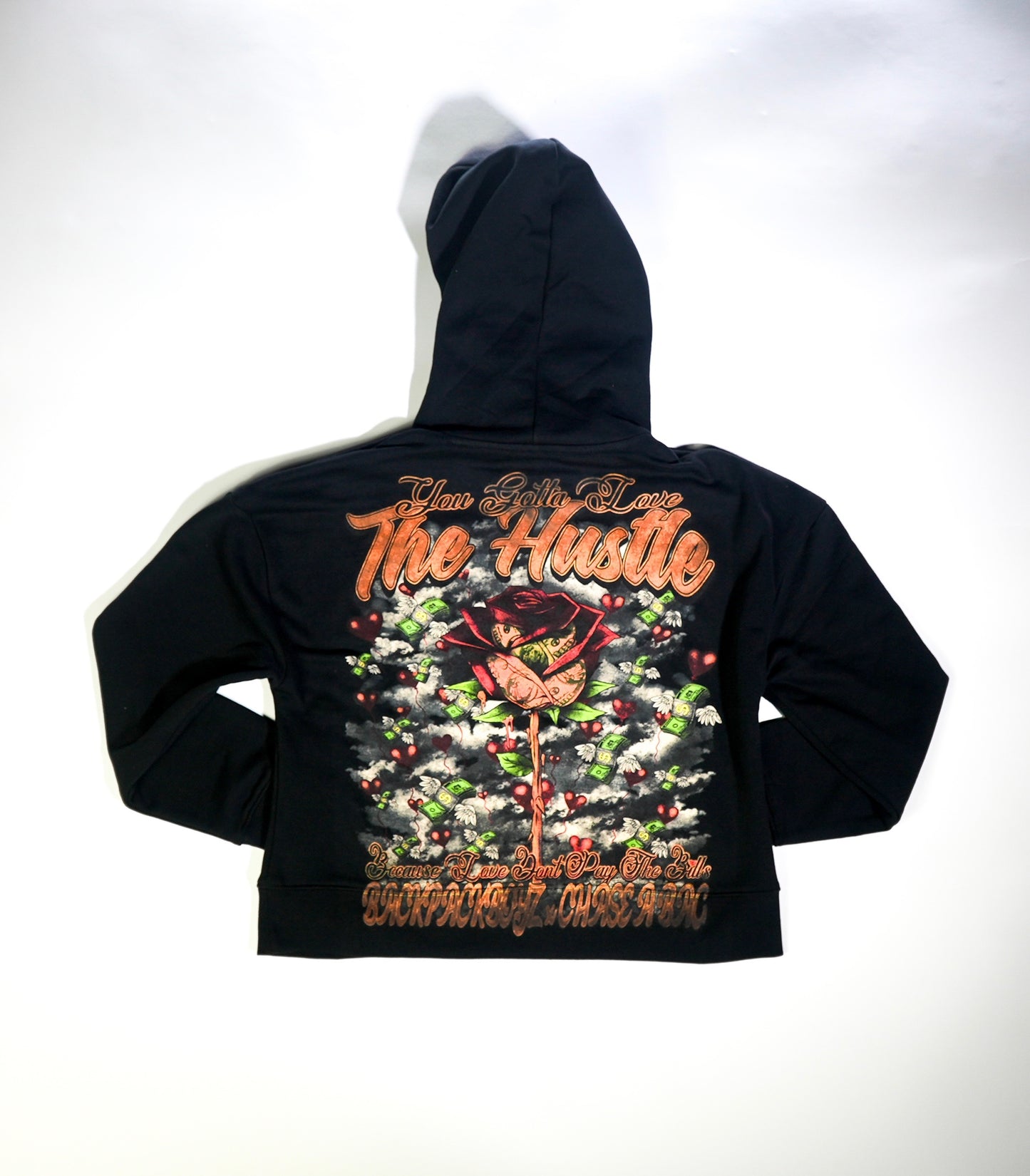 TOXICUPID BLACK CROP HOODIE